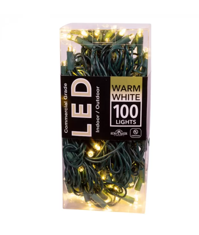 Boutique de Noël Light Sets*100-Light 5Mm Warm White Led Green Wire Light Set