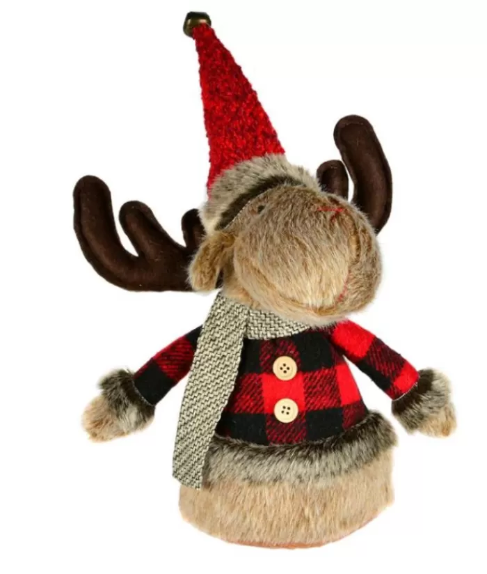 Outlet 10"Moose,Plaid Jacket Folk Plush