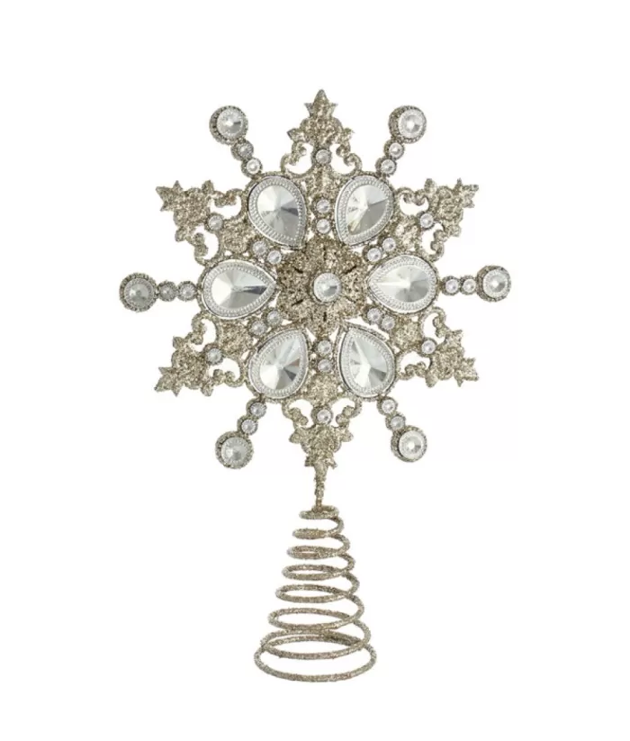 Boutique de Noël Winter Wonderland*12" Silver Snowflake With Jewels Treetop