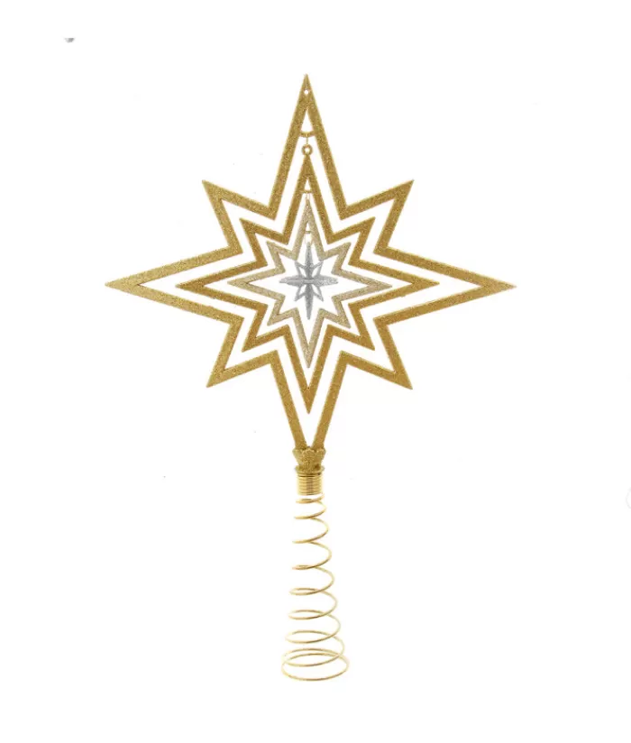 Cheap 15"Gold Star Treetop Star & Tree Topper