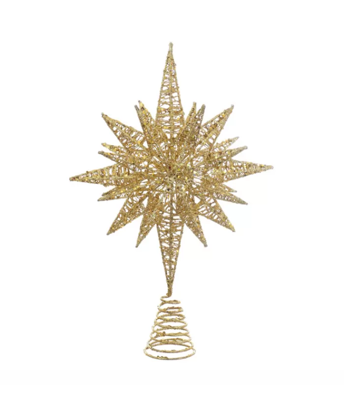 Outlet 16.5" Gold Star Treetop Star & Tree Topper