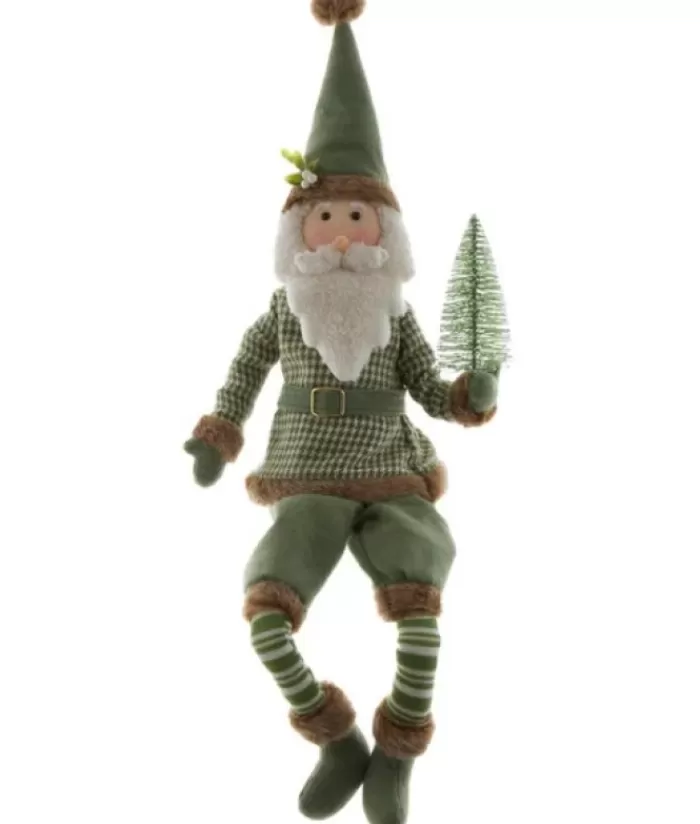 Best Sale 27" Ornament, Sage Coloured Gnome With Small Pine Tree Gnomes & Elves