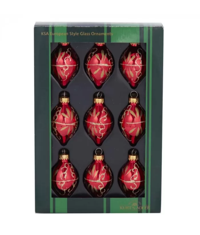 Boutique de Noël Christmas Classics*35Mm Miniature Red And Gold Glass Ornaments