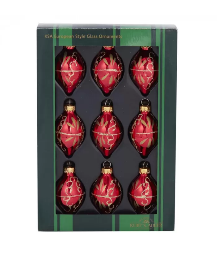 Shop 35Mm Miniature Red And Gold Glass Ornaments Miscellaneous