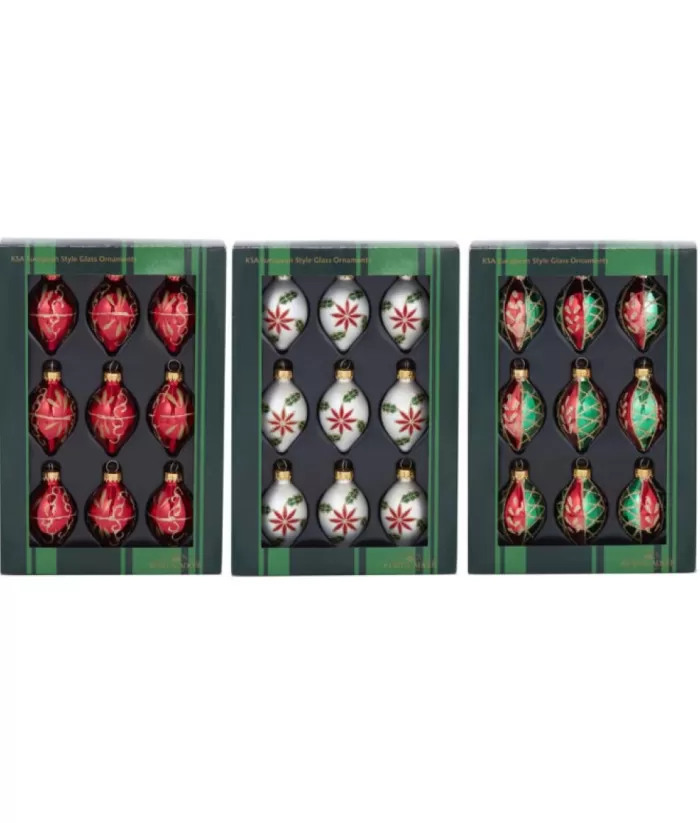 Boutique de Noël Glass Ball Boxes*35Mm Poinsettia Miniature Glass Ornaments