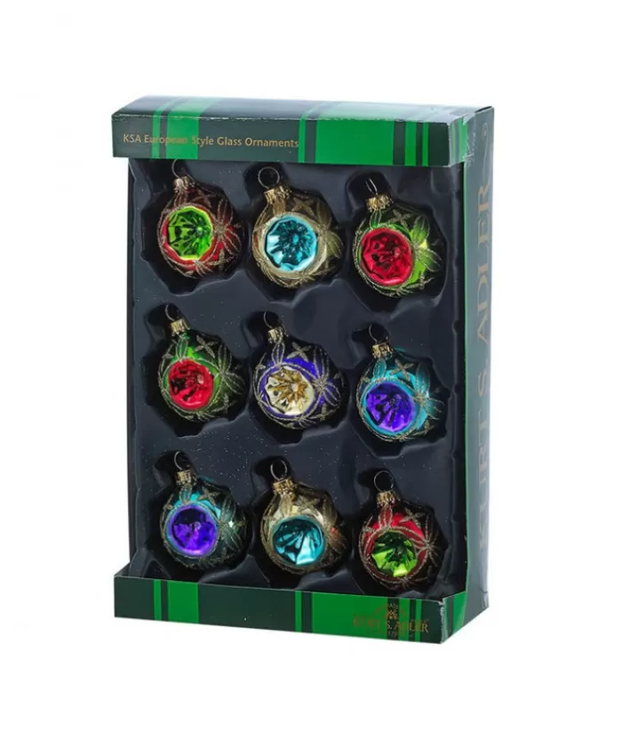 Best 45Mm Miniature Multicolored Glass Reflector Ornaments Miscellaneous
