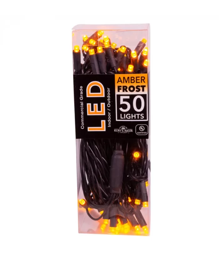 Boutique de Noël Light Sets*50-Light 5Mm Amber Frost Led Black Wire Light Set