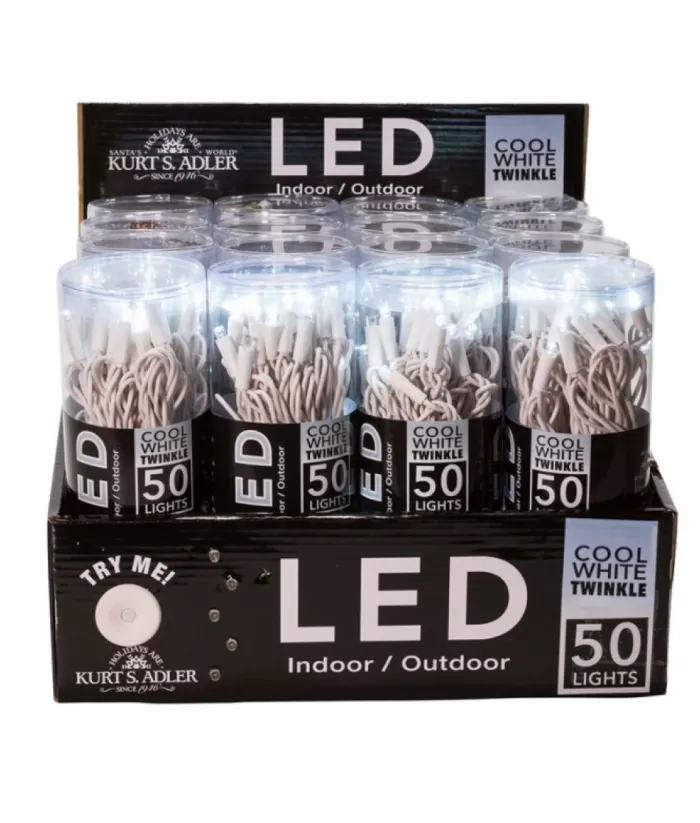 Boutique de Noël Light Sets*50-Light 5Mm Cool White Twinkle Led White Wire Light Set