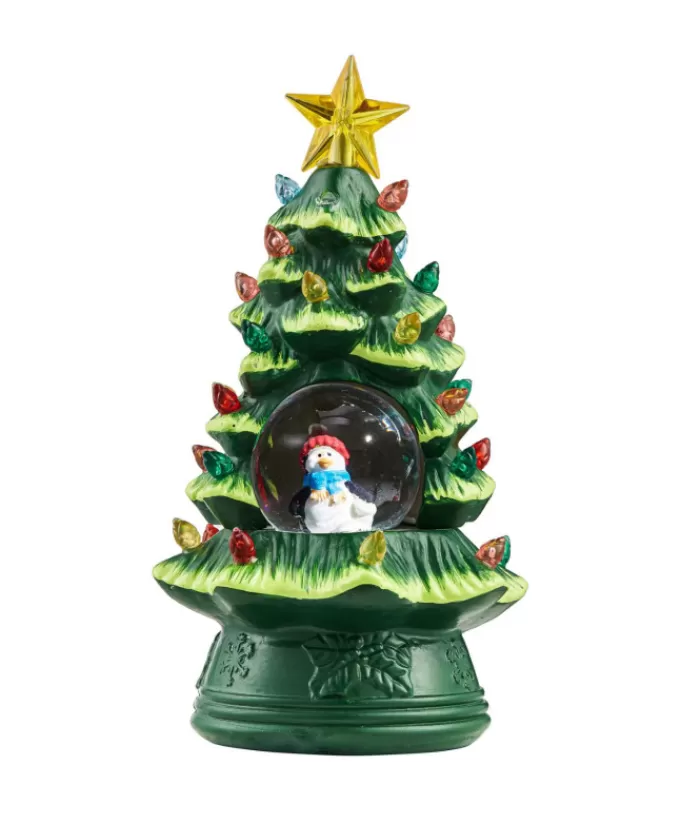 Outlet 7"Tree W/Snowman In Wd Table Trees