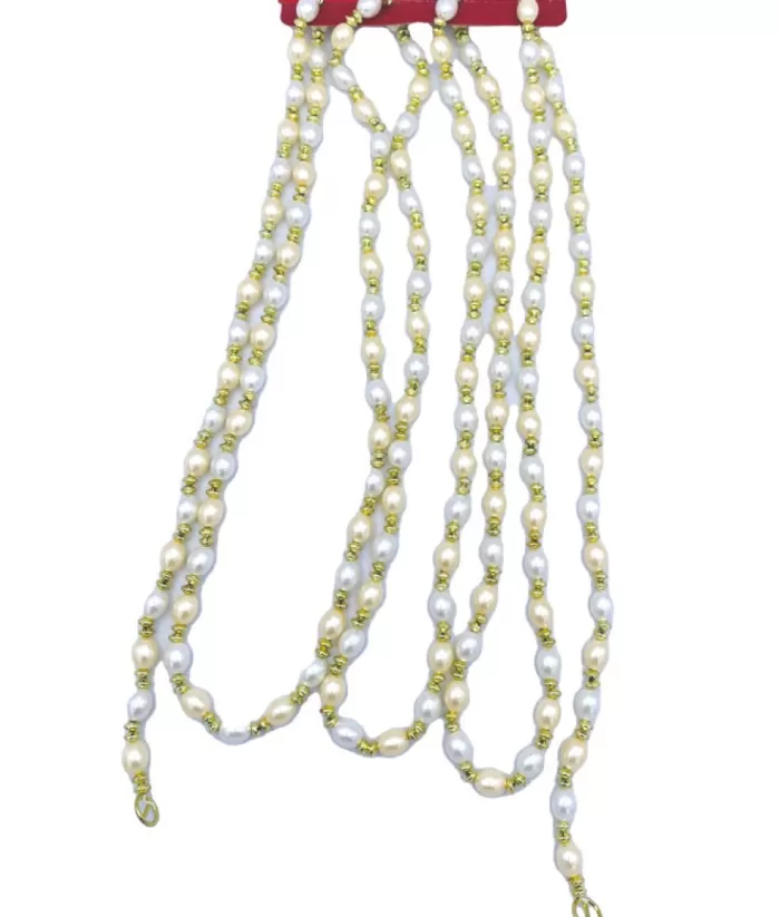 Boutique de Noël Christmas Classics*9' Ivory/Gold Beads Garland