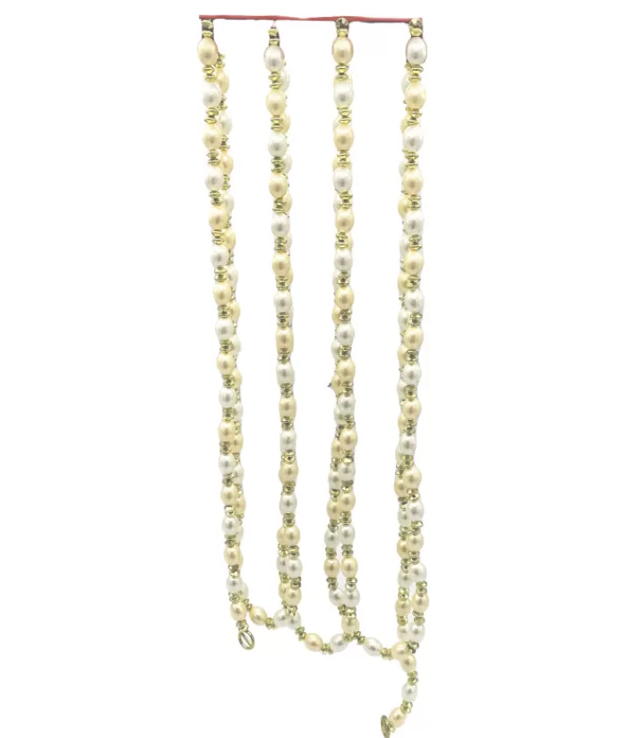 Store 9' Ivory/Gold Beads Garland Garlands