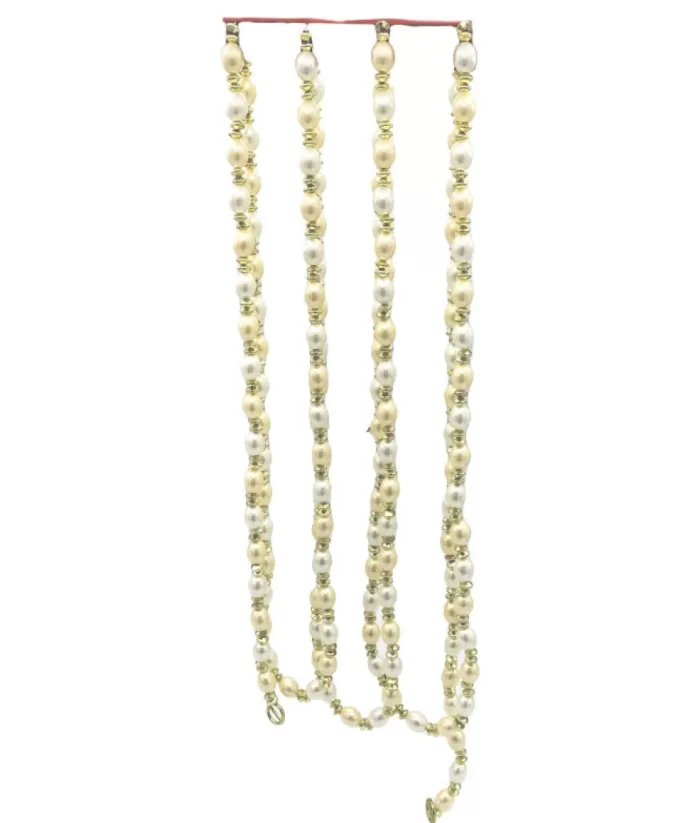 Boutique de Noël Christmas Classics*9' Ivory/Gold Beads Garland