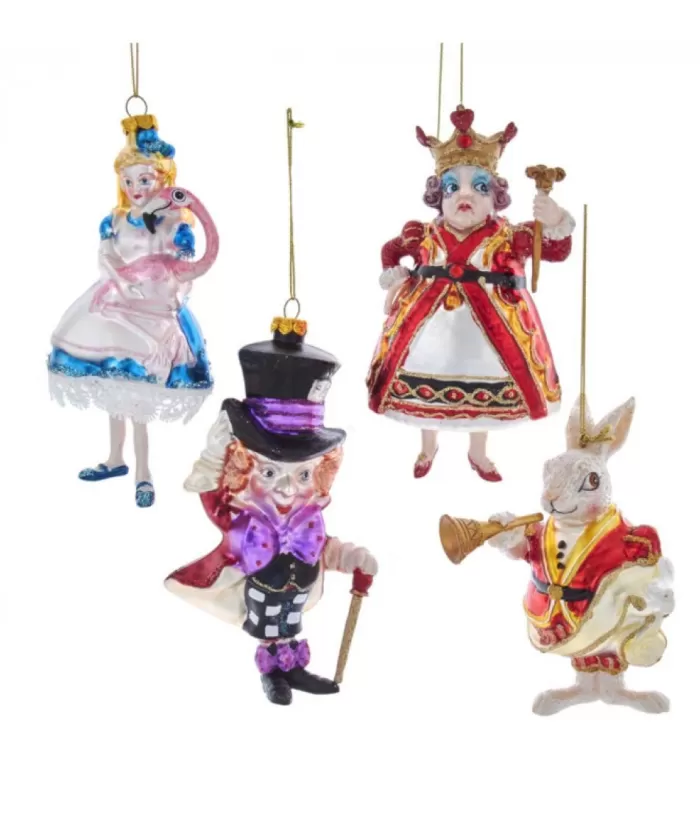 Boutique de Noël Christmas Classics*Alice In Wonderland Glass Ornament 4-Piece Set