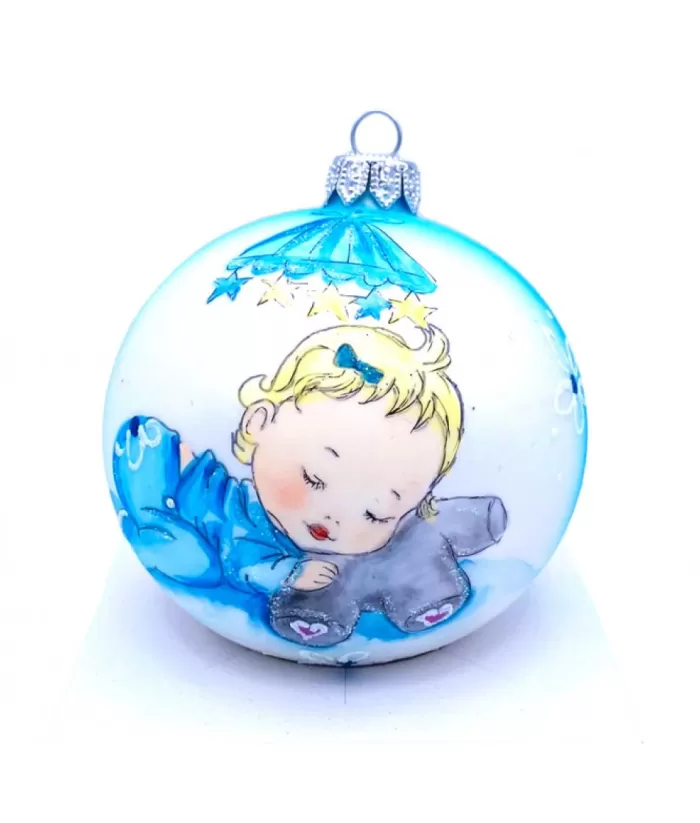 Boutique de Noël Importations From Poland*Baby Boy Glass Ornament