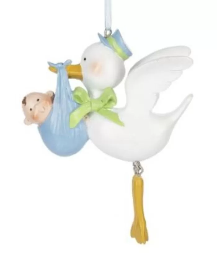 Boutique de Noël Family & Friends*Baby Boys`S First Christmas With Stork, Ornament