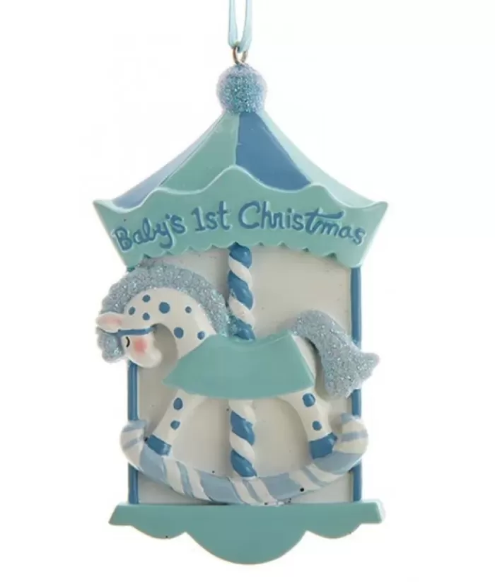 Boutique de Noël Family & Friends*Baby'S 1St Christmas'' Blue Carousel Ornament