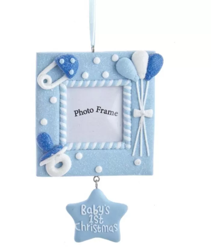 Shop Baby'S 1St Christmas'' Blue Photo Frame Ornament First Christmas