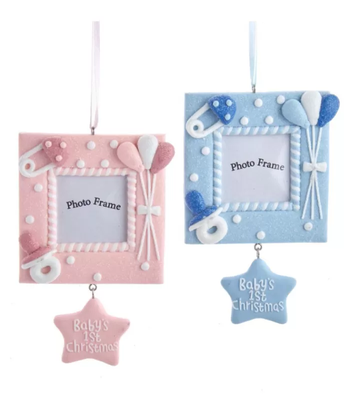 Shop Baby'S 1St Christmas'' Blue Photo Frame Ornament First Christmas