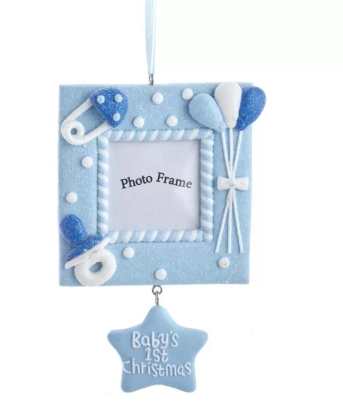 Boutique de Noël Family & Friends*Baby'S 1St Christmas'' Blue Photo Frame Ornament