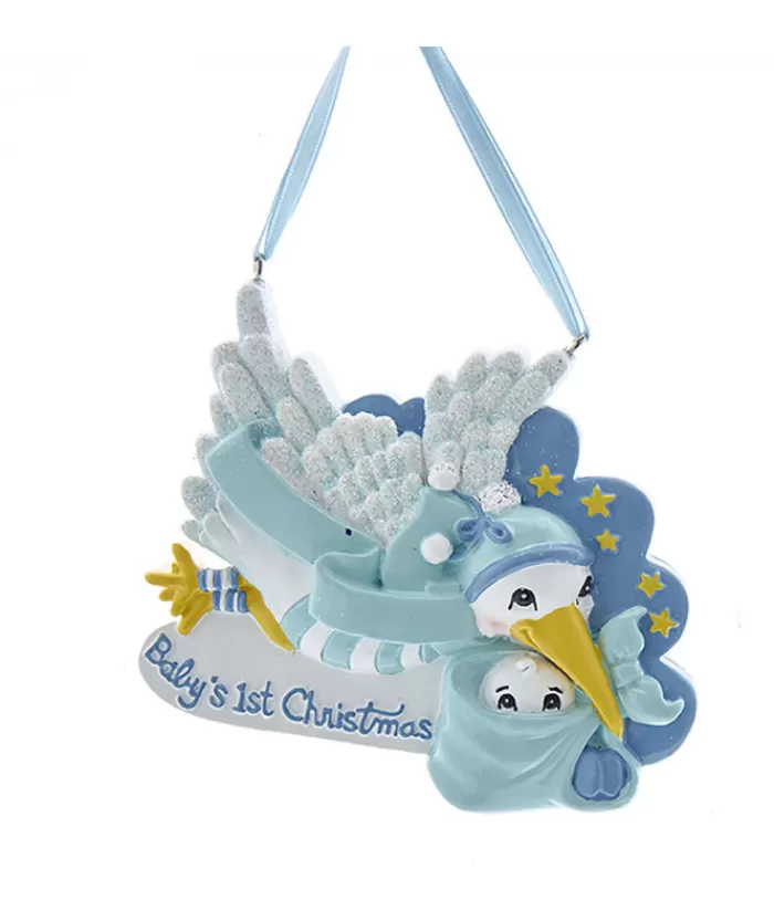 Sale Baby'S 1St Christmas'' Blue Stork Ornament Family & Friends