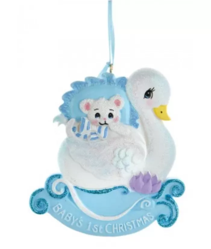 Clearance Baby'S 1St Christmas'' Blue Swan Ornament First Christmas