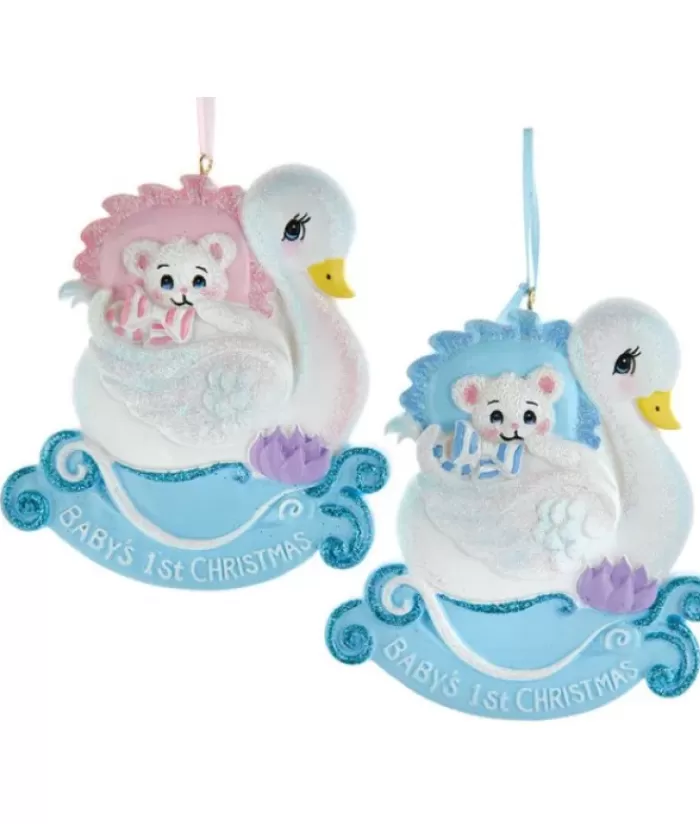 Clearance Baby'S 1St Christmas'' Blue Swan Ornament First Christmas