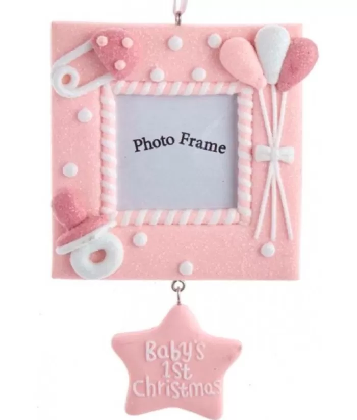 Boutique de Noël Family & Friends*Baby'S 1St Christmas'' Pink Photo Frame Ornament