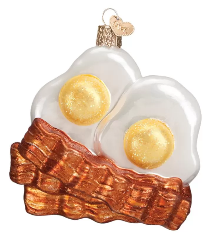 Hot Bacon And Eggs, Sunny Side Up, Glass Ornament Foody & Drinks