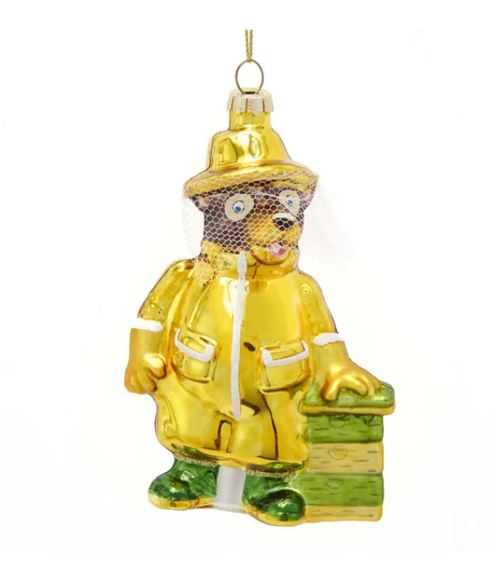 Discount Bear Bee Keeper, Glass Ornament Foody & Drinks