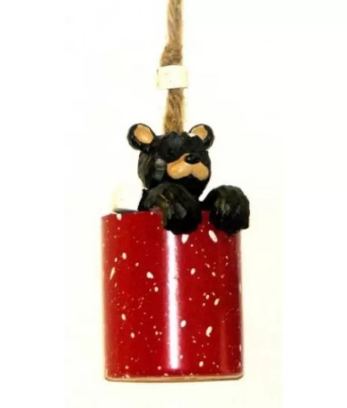 Boutique de Noël Enchanted Forest*Bear In Red Mug Ornament