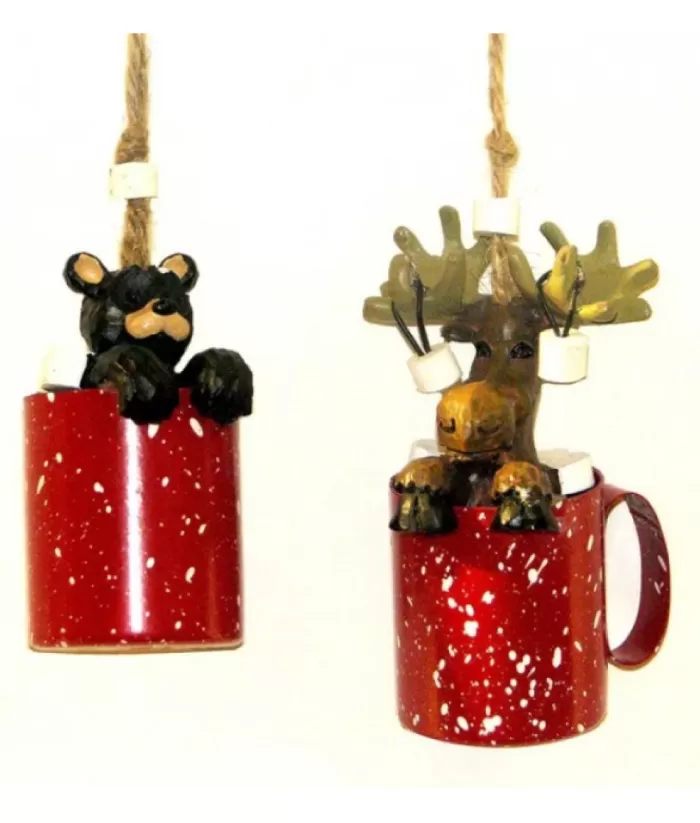 Boutique de Noël Enchanted Forest*Bear In Red Mug Ornament