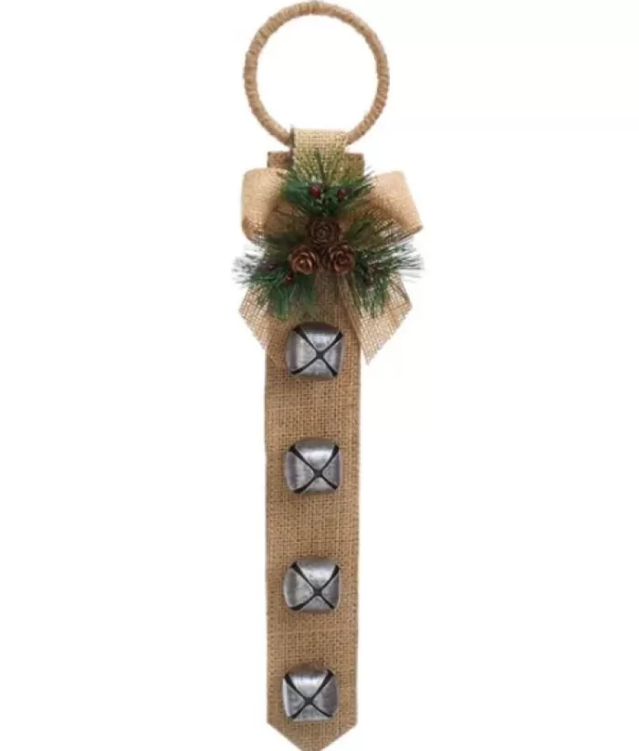 Boutique de Noël Enchanted Forest*Beige Door Hanger With Bells