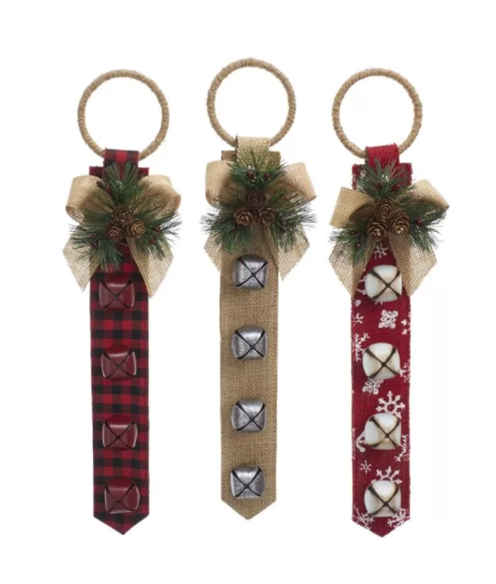 Boutique de Noël Enchanted Forest*Beige Door Hanger With Bells