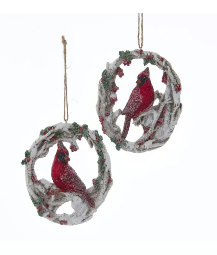 Boutique de Noël Birds & Owls*Birch Berry With Cardinal Ornament