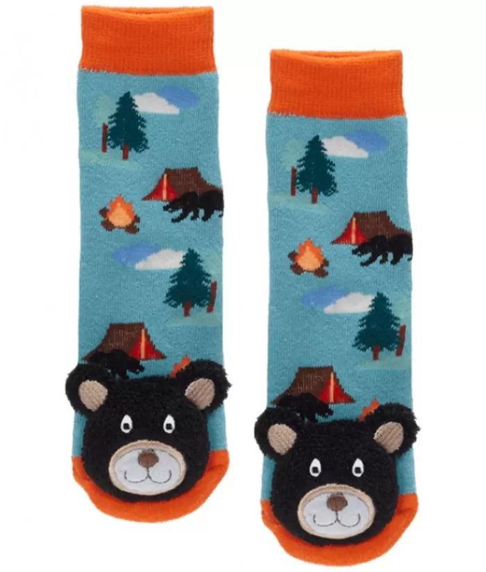 New Black Bear And Campfire Baby Socks Clothing