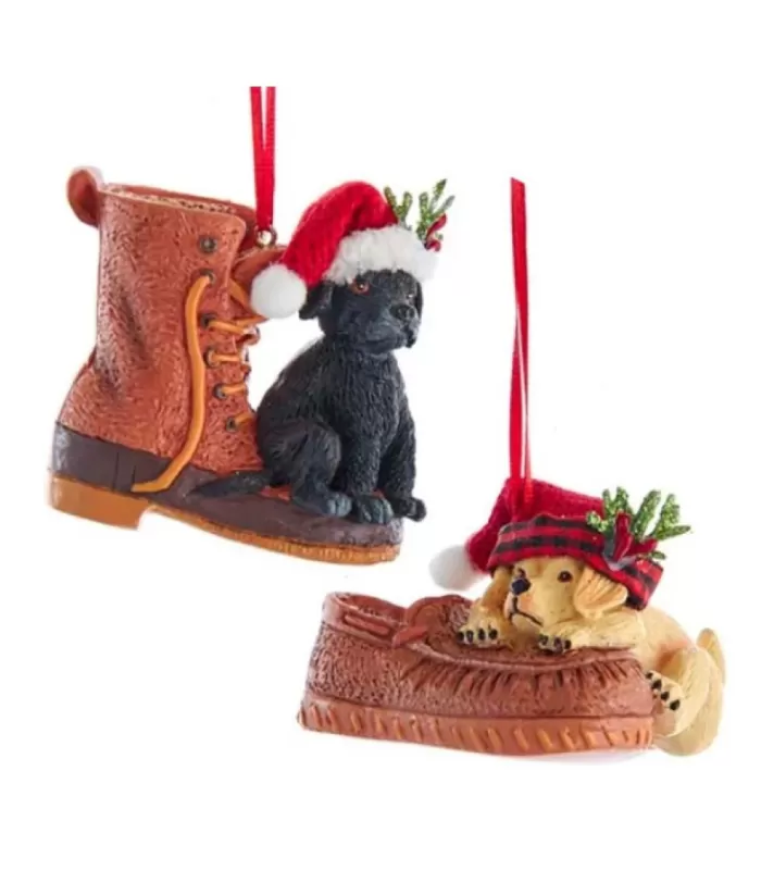 Boutique de Noël Family & Friends*Black Dog In Boot Ornament