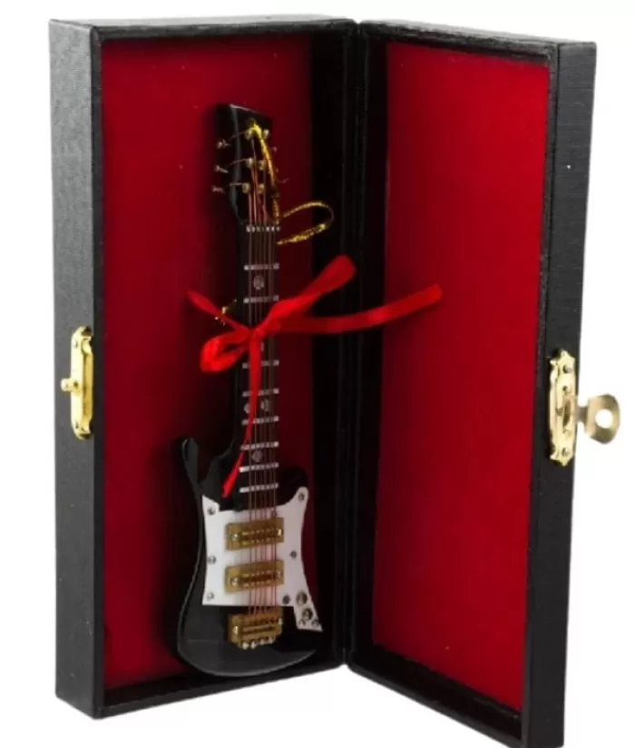 New Black Electric Guitar With Protective Black Case, Ornament Hobbies & Professions