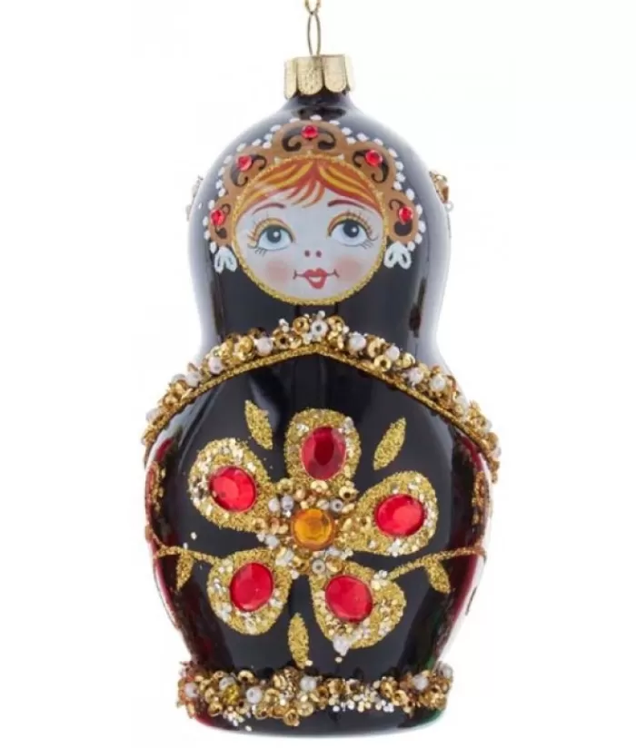 New Black Russian Doll Glass Ornament Miscellaneous