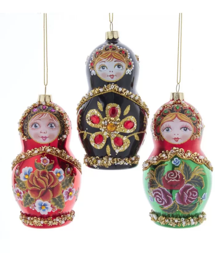 New Black Russian Doll Glass Ornament Miscellaneous