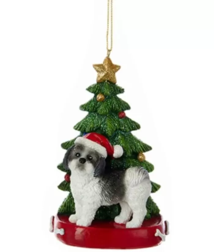 Boutique de Noël Family & Friends*Black Shih-Tzu Ornament With Chrismas Tree