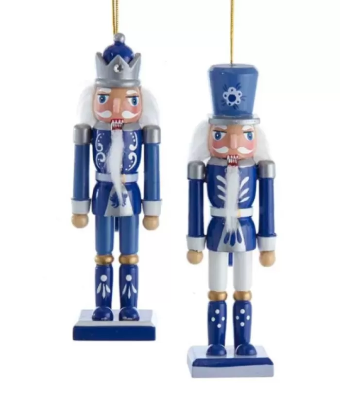 Boutique de Noël Winter Wonderland*Blue/Wht Nutcrackr Crown Ornament