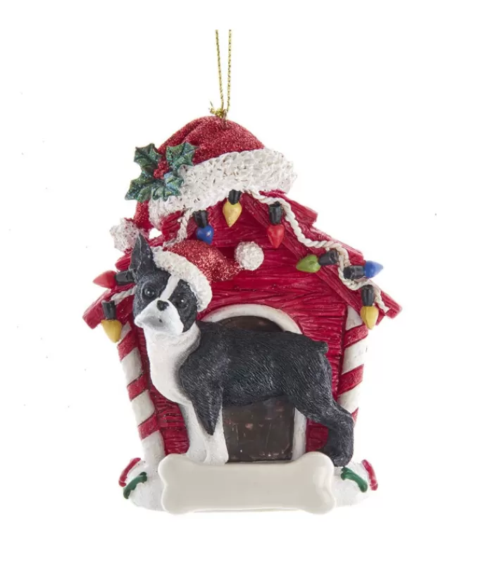 Clearance Boston Terrier Ornament With Doghouse Dogs