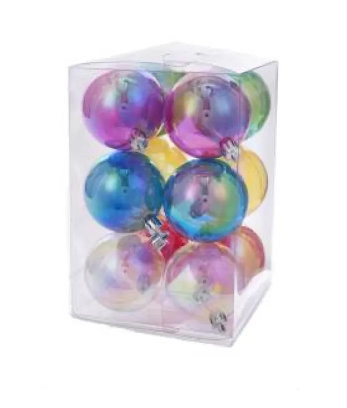 Boutique de Noël Christmas Classics*Box Of 12 Coloured Plastic Balls, 60Mm