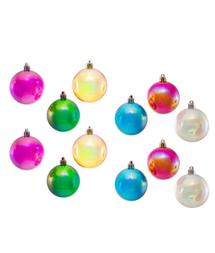 Boutique de Noël Christmas Classics*Box Of 12 Coloured Plastic Balls, 60Mm