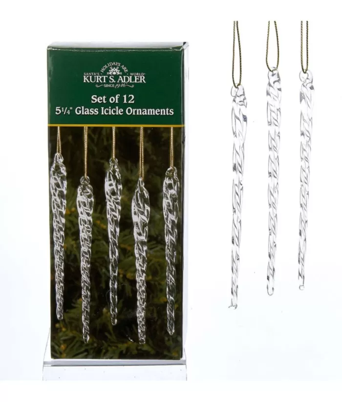 Boutique de Noël Winter Wonderland*Box Of 12 Twisted Glass Icicles