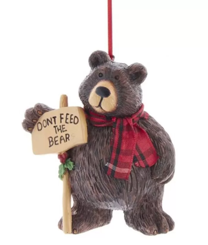 Boutique de Noël Enchanted Forest*Brown Bear ''Don'T Feed The Bear'' Ornament