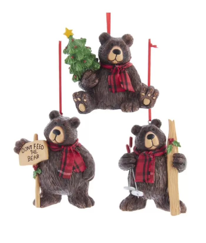 Boutique de Noël Enchanted Forest*Brown Bear ''Don'T Feed The Bear'' Ornament