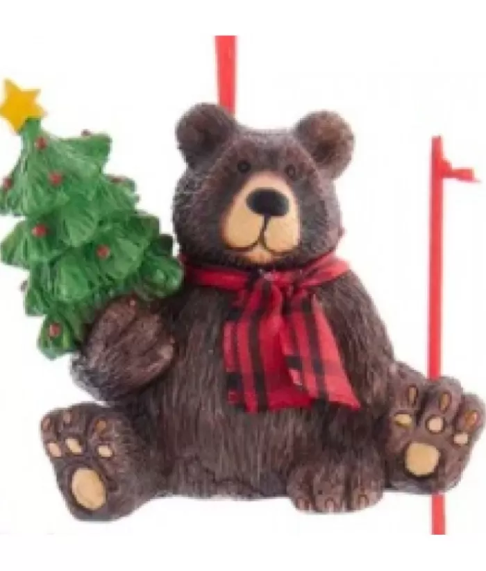 Boutique de Noël Enchanted Forest*Brown Bear With Tree Ornament