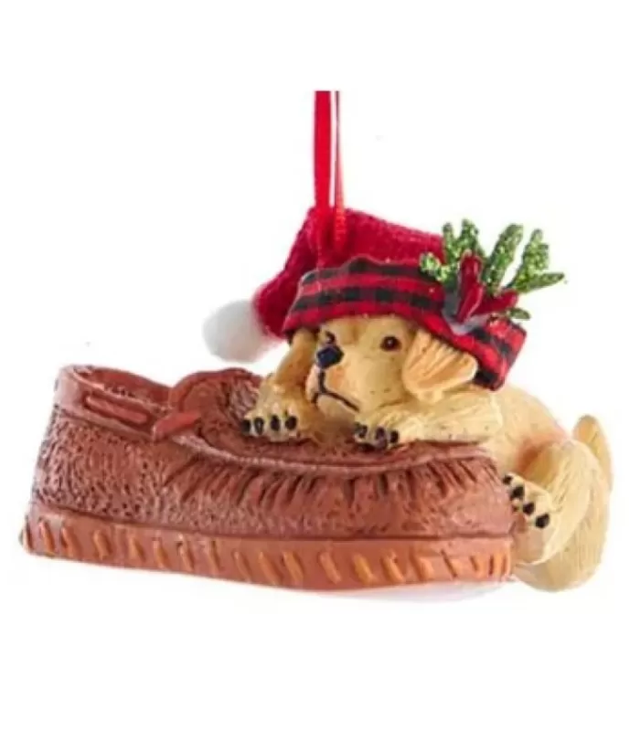 Boutique de Noël Family & Friends*Brown Dog In Shoe Ornament