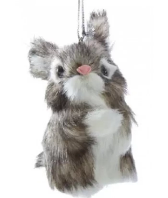 Boutique de Noël Enchanted Forest*Brown Furry Bunny Ornament